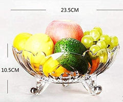 Crystal Clear Fruit Bowl Decorative Footed Serving Dish