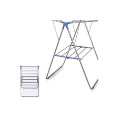 Foldable Wing Clothes Drying Rack Stand with Shelves