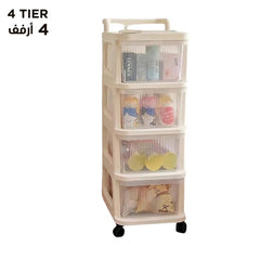 Plastic Rolling Storage Cart 3, 4 & 5 Tier with Wheels
