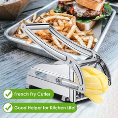 Arbaann stainless steel French fry cutter with two interchangeable blades for making uniform fries at home
