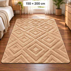 3D Geometric Area Rug – Soft Living Room Carpet