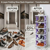6-Tier Folding Shoe Rack Organizer