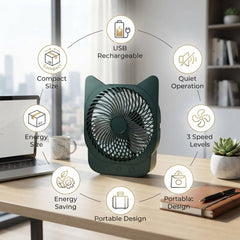 Portable USB Desk Fan | Rechargeable Mini Fan
