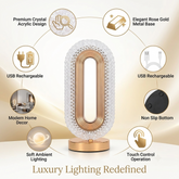Crystal LED Table Lamp USB Rechargeable