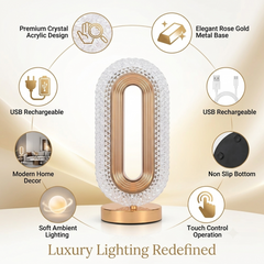 Crystal LED Table Lamp USB Rechargeable