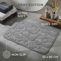 Heart Memory Foam Non Slip Bath Mat 50x80CM