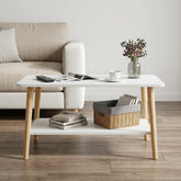 2-Tier Modern Coffee Table with Storage Shelf 60X30X53 CM