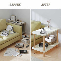 2-Tier Modern Coffee Table with Storage Shelf 60X30X53 CM