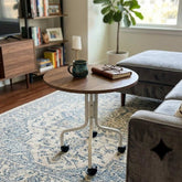Rolling C-Shaped Side Table with Wheels 40x40x57 CM