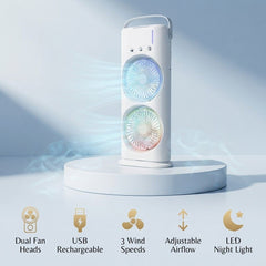 USB Double Head Portable Cooling Fan