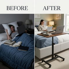 Adjustable Overbed Table with Wheels