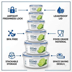 Square/Round Airtight Food Storage Container Set
