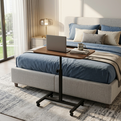 Adjustable Overbed Table with Wheels