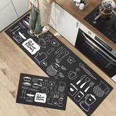 Kitchen Rug Set 2 Piece Anti Slip Mat Floor Runner Washable