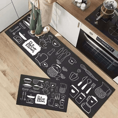 Kitchen Rug Set 2 Piece Anti Slip Mat Floor Runner Washable