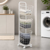 3-Tier Rolling Laundry Basket Storage Cart