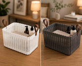 Ribbed Storage Basket with Handles