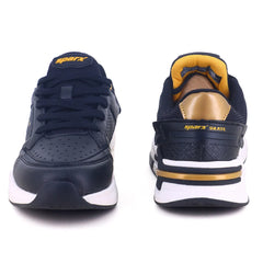 Sparx Men's Casual Sneakers Black with Gold Trim