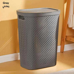 Laundry Basket with Lid Handles Ventilated Plastic