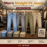 Men's Straight Fit Jeans Classic Denim Pants