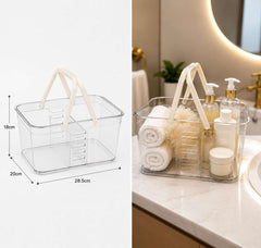 Clear Storage Caddy with Handle – Bathroom Organizer