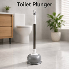 Heavy Duty Toilet Plunger with Steel Handle