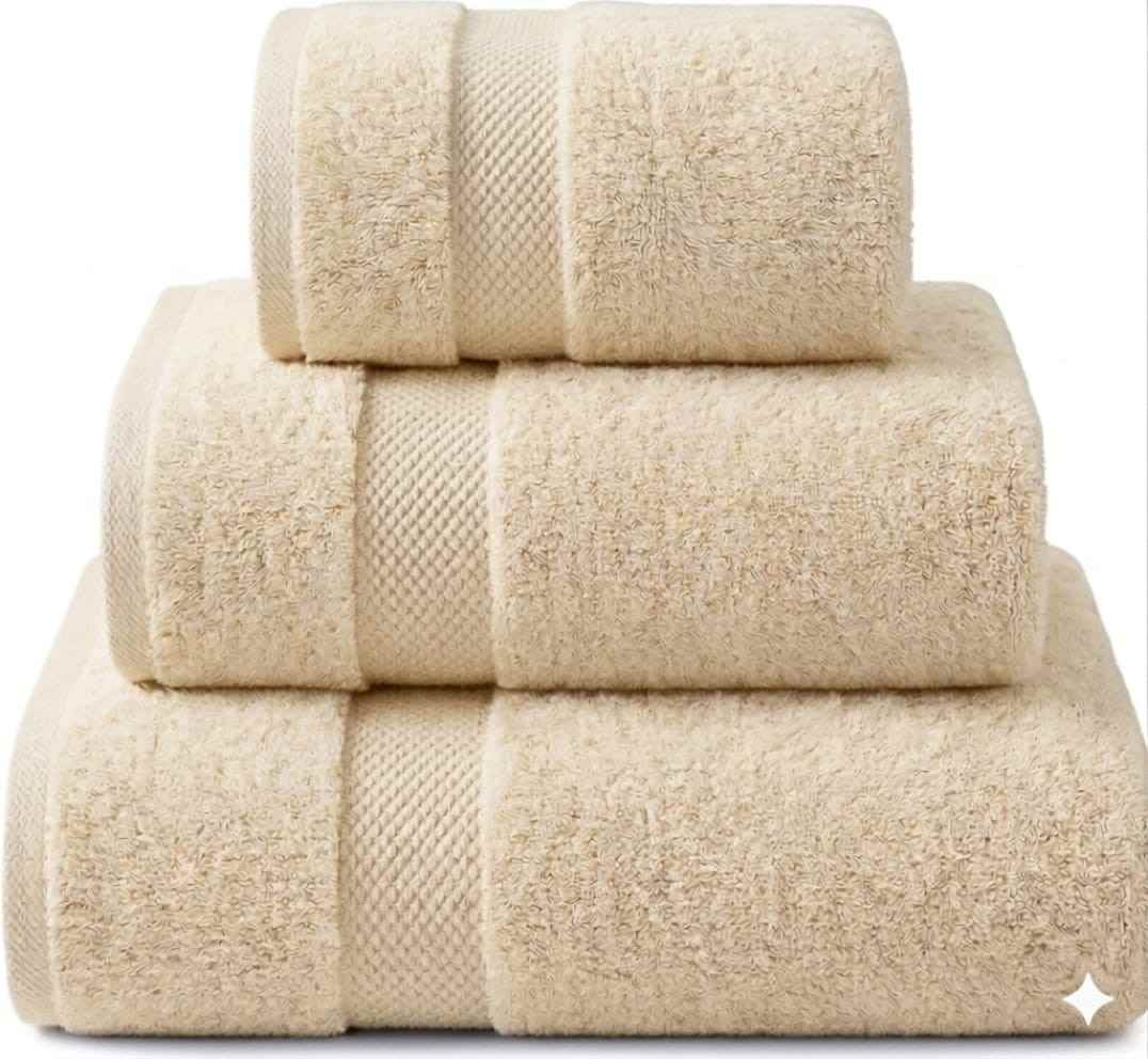 100% Cotton, Quick-Dry, 3 Pieces - Luxurious and Absorbent for Home and Spa Use
