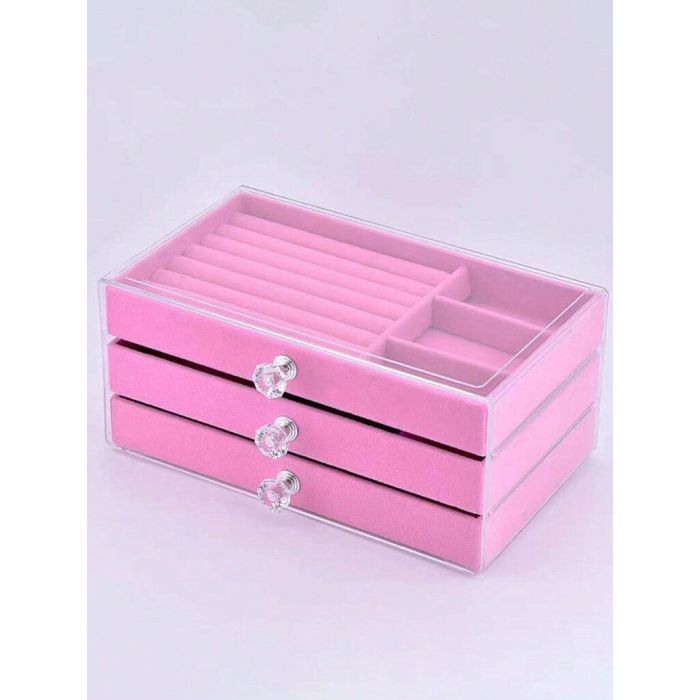 3-Layer Jewelry Organizer Box with Acrylic Cover