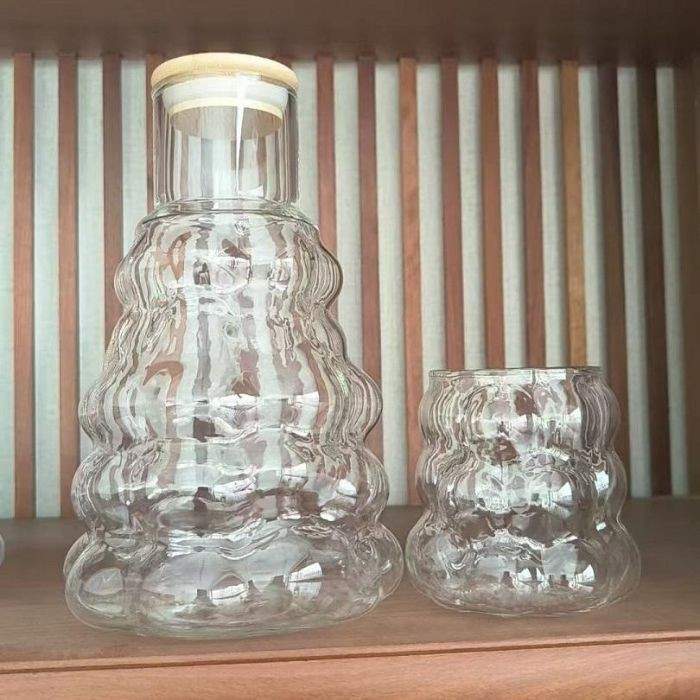 Bubble Glass Carafe & Cup Set – Aesthetic Bedside