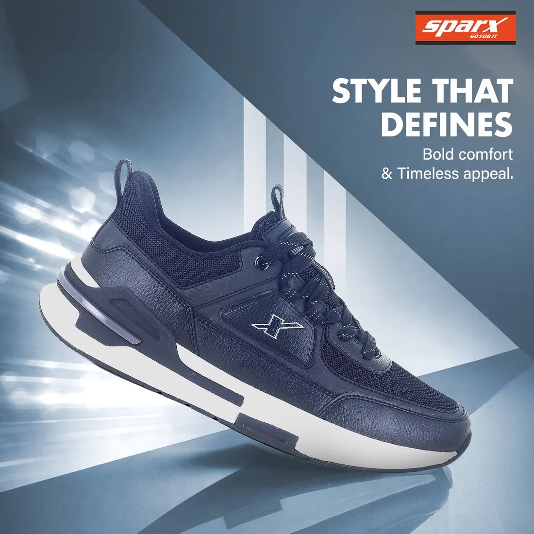Sparx Men's Running Shoes Navy Slip-Resistant Sole