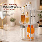 360° Rotating Makeup Organizer, 3-Tier Stand