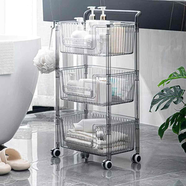 3 Layer Shelf | Trolley with Wheels 38.5D x 27.5W x 74.5H