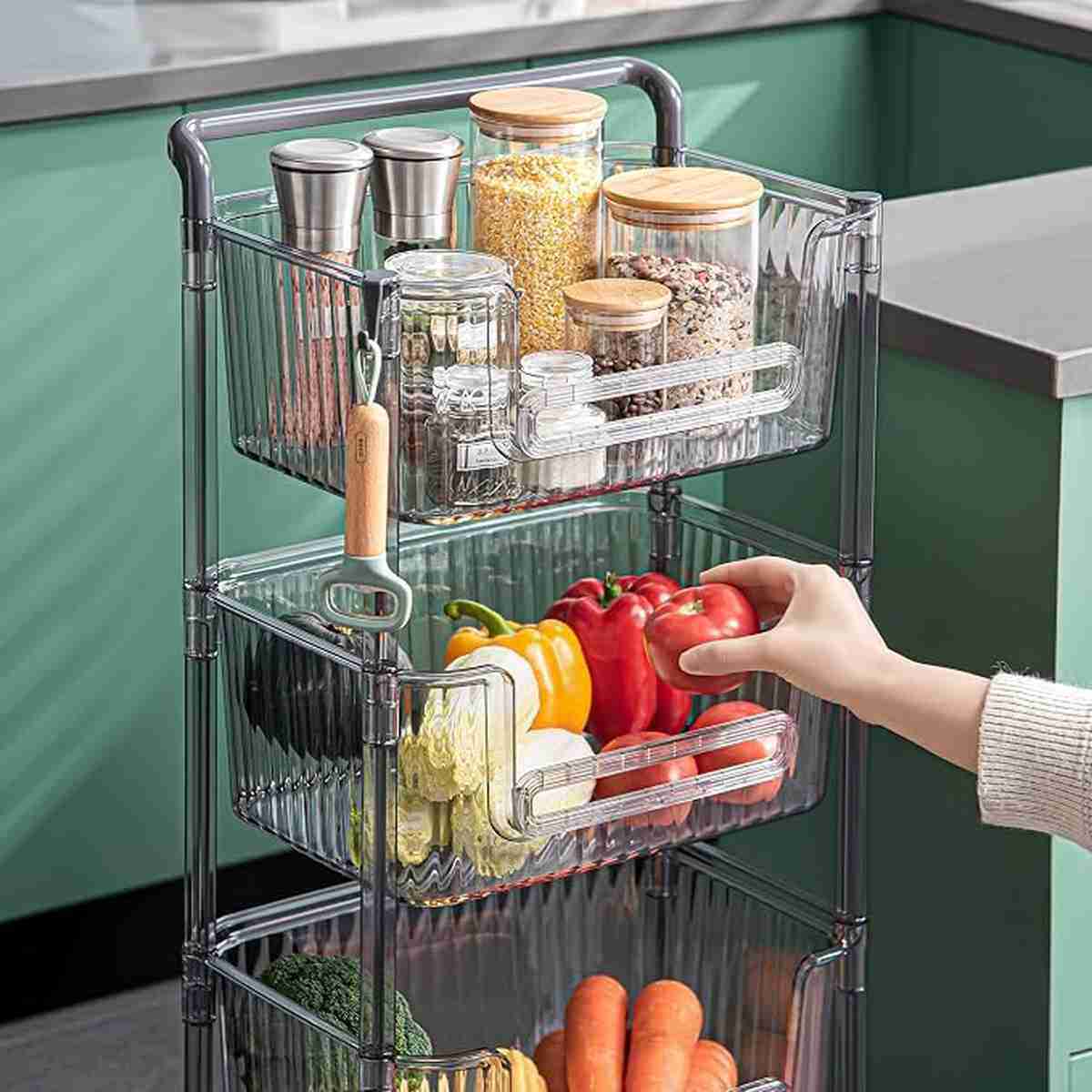 3 Layer Shelf | Trolley with Wheels 38.5D x 27.5W x 74.5H