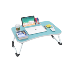 Foldable Laptop Study Table Wood Metal Cup Holder