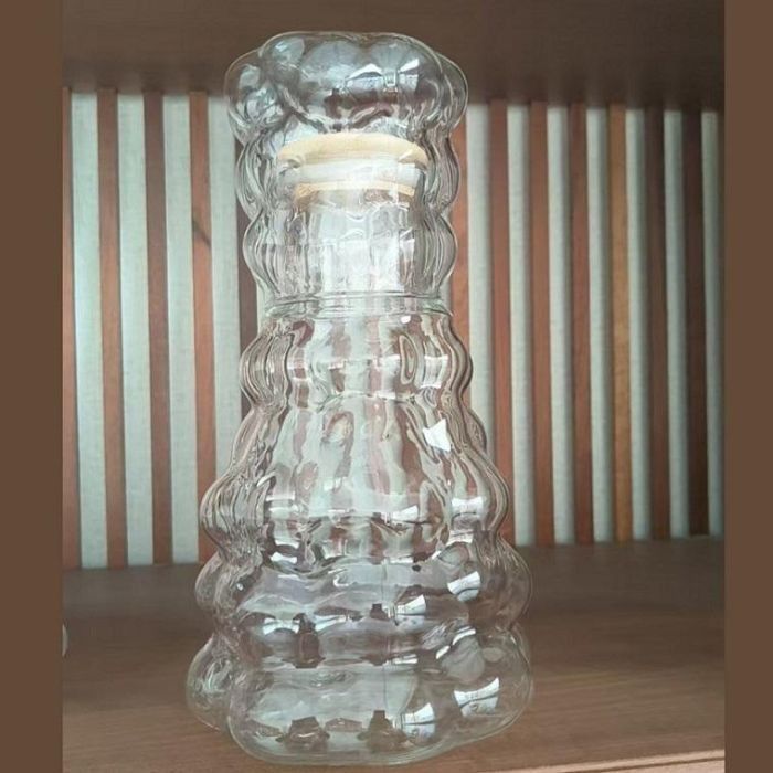 Bubble Glass Carafe & Cup Set – Aesthetic Bedside