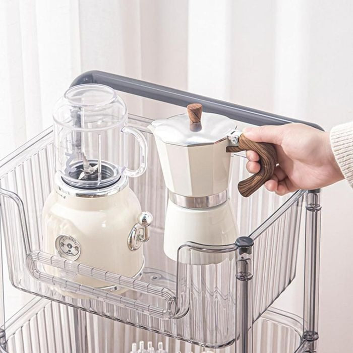 3-Tier Rolling Cart Organizer with Clear Baskets