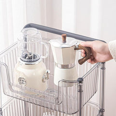 3-Tier Rolling Cart Organizer with Clear Baskets