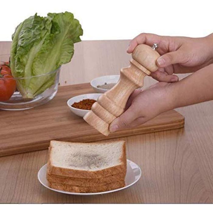 20cm Wooden Pepper and Salt Grinder with Adjustable Ceramic Mill