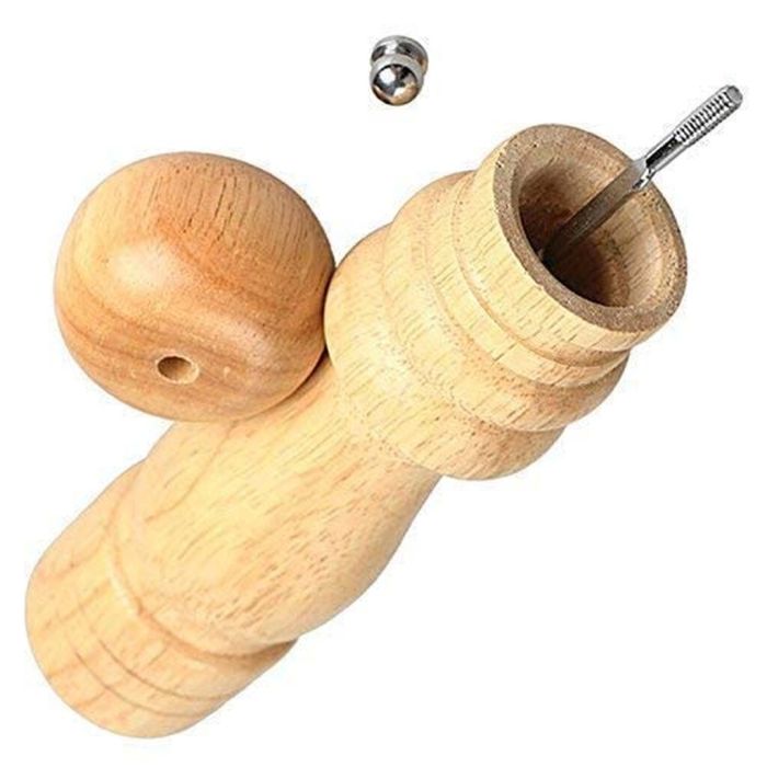 20cm Wooden Pepper and Salt Grinder with Adjustable Ceramic Mill