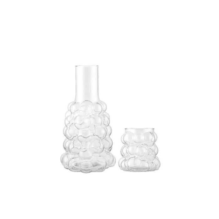 Bubble Glass Carafe & Cup Set – Aesthetic Bedside
