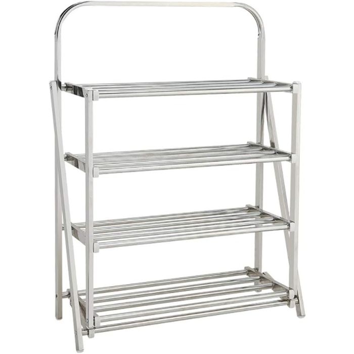 Folding Multi-Tier Metal Shoe Rack