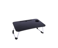 Foldable Laptop Study Table Wood Metal Cup Holder