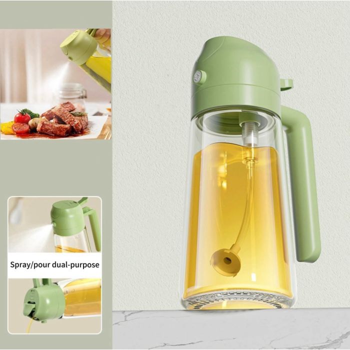2-in-1 Glass Oil Sprayer and Dispenser Bottle 500ml