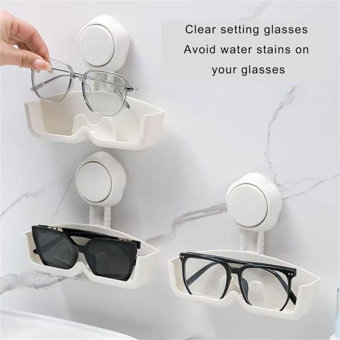 Wall-Mounted Glasses Holder with Suction Cup