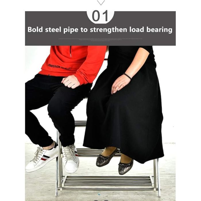 Folding Multi-Tier Metal Shoe Rack