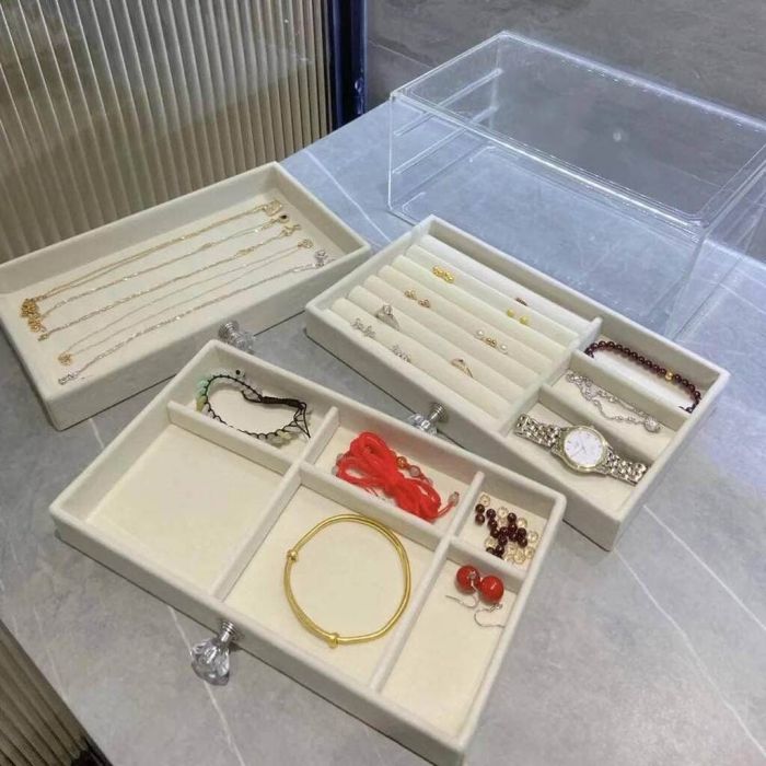 3-Layer Jewelry Organizer Box with Acrylic Cover