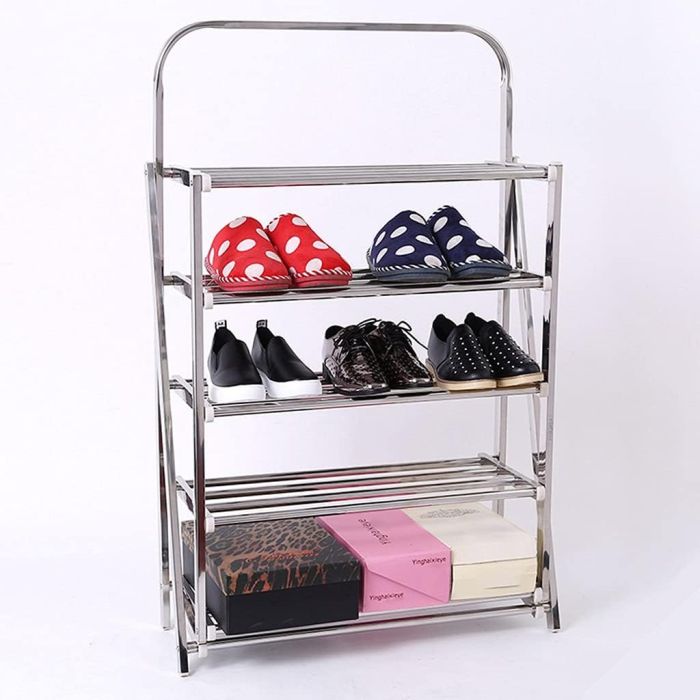 Folding Multi-Tier Metal Shoe Rack