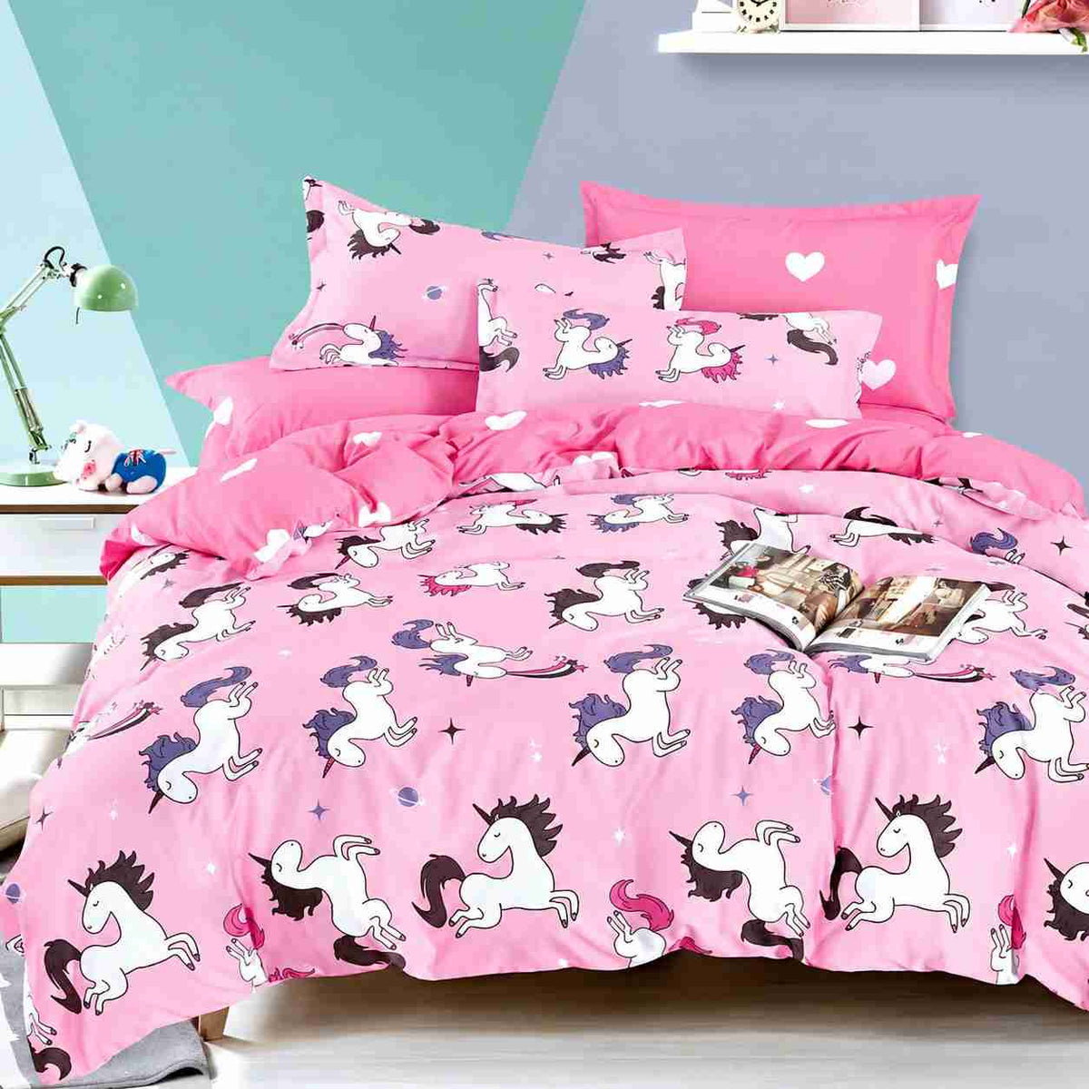 6Pcs Double-Sided Printed Comforter Set 220 x 240 cm
