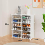 6 Layer Double Shoe Organizer with Transparent Doors