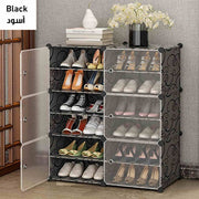 6 Layer Double Shoe Organizer with Transparent Doors